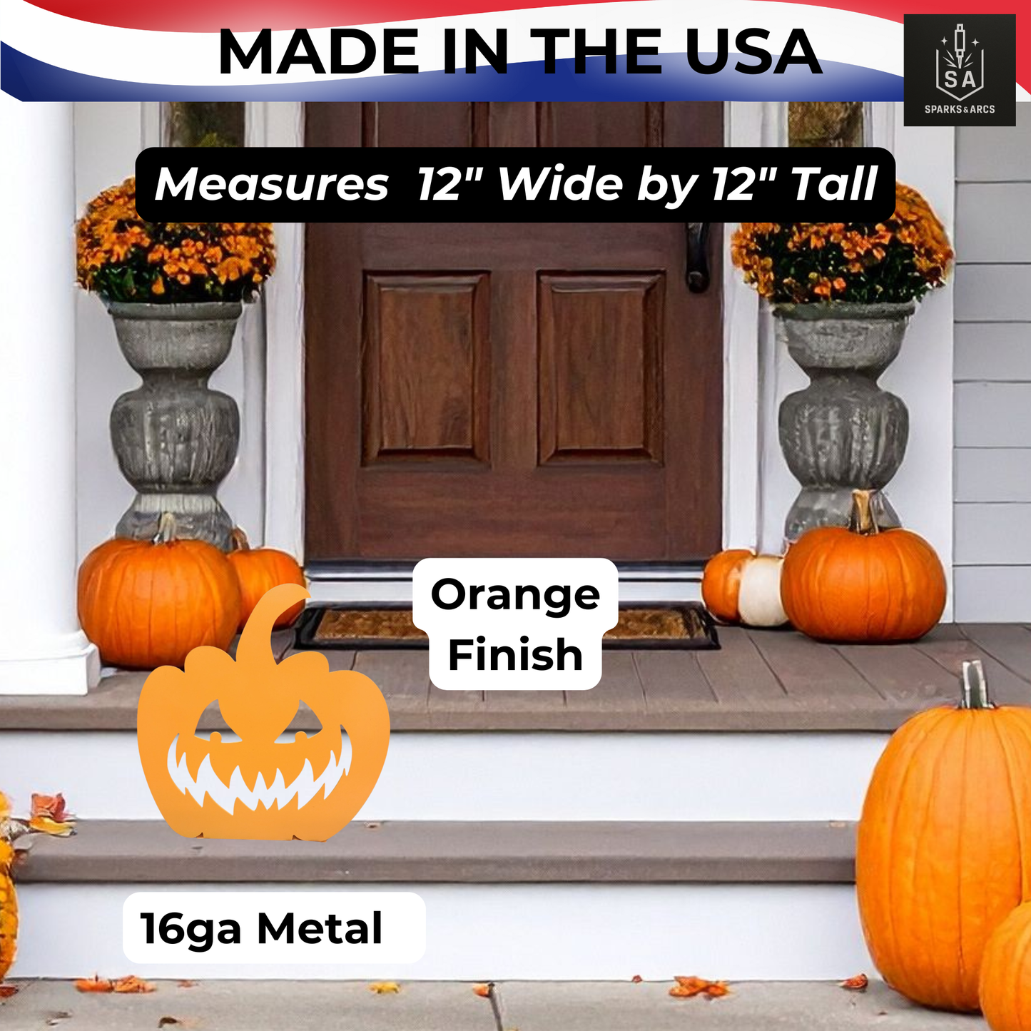 Handcrafted Metal Pumpkin Decor | Rustic Halloween Sign