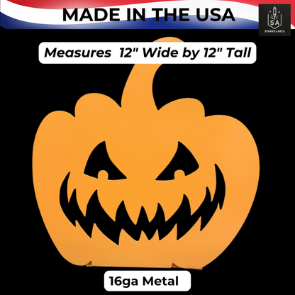 Handcrafted Metal Pumpkin Decor | Rustic Halloween Sign