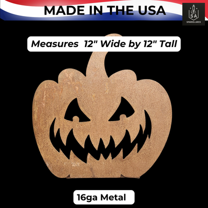 Handcrafted Metal Pumpkin Decor | Rustic Halloween Sign