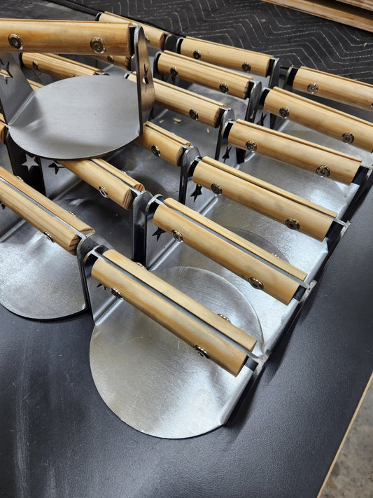 6-Inch Handmade Burger Press | Steel Smash Burger Smasher with Wood Handle