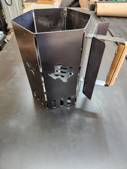 Texas-Charcoal Chimney Starter | Handmade 16ga Steel Grill Fire Starter