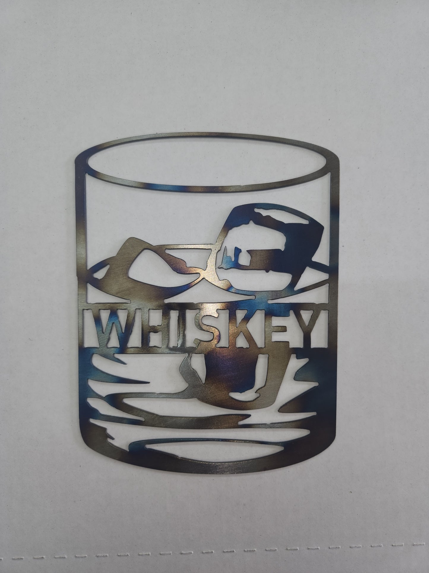 Whiskey & Bourbon Glass Metal Sign | Bar Décor for Man Cave | Rustic Wall Art | Made in Texas