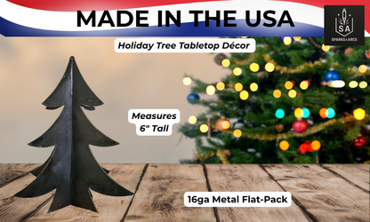 3D Metal Christmas Tree Tabletop Décor | 6" & 9.5" Freestanding Holiday Trees | Rustic Steel Art | Made in Texas