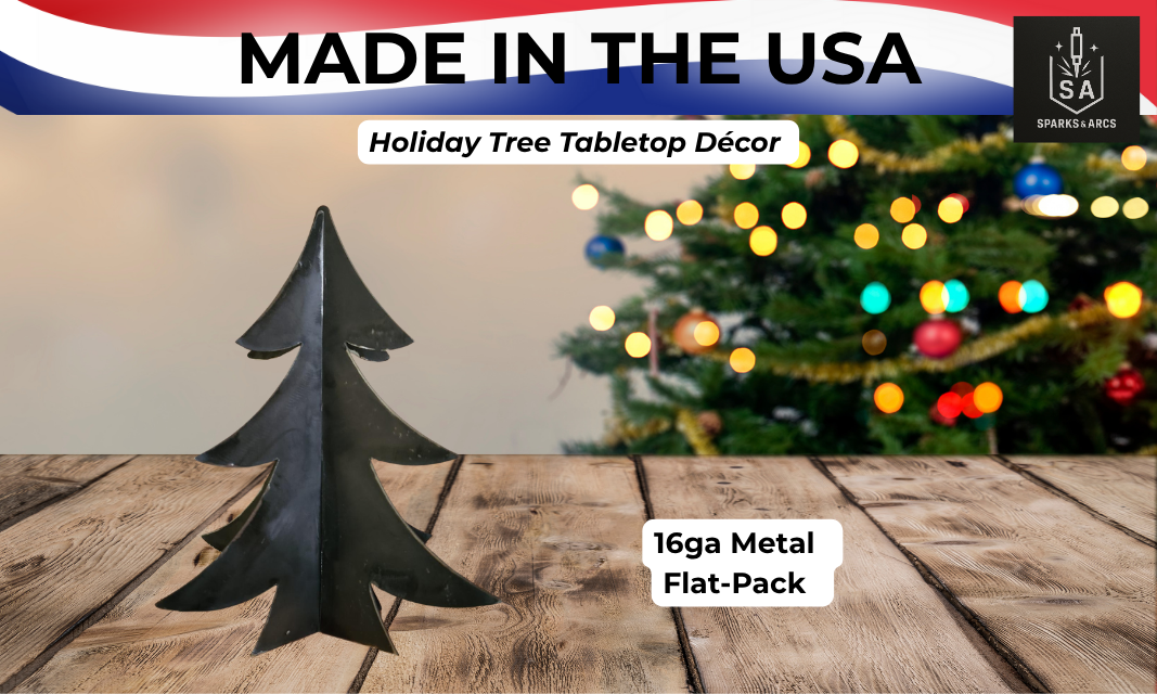 3D Metal Christmas Tree Tabletop Décor | 6" & 9.5" Freestanding Holiday Trees | Rustic Steel Art | Made in Texas