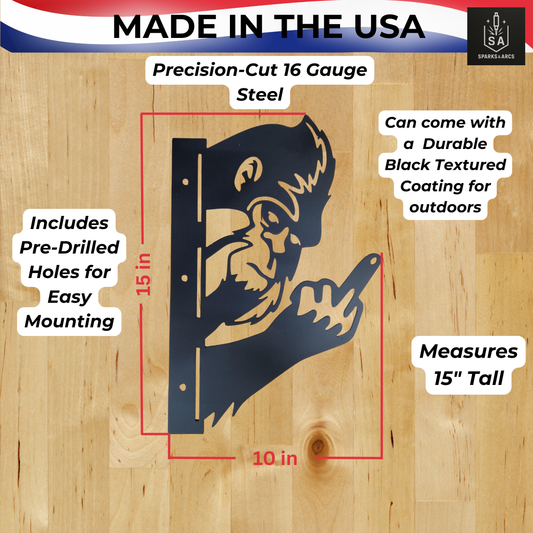 Bigfoot Finger Wall Décor | Handcrafted Metal Art | Sasquatch Funny Sign | Made in Texas