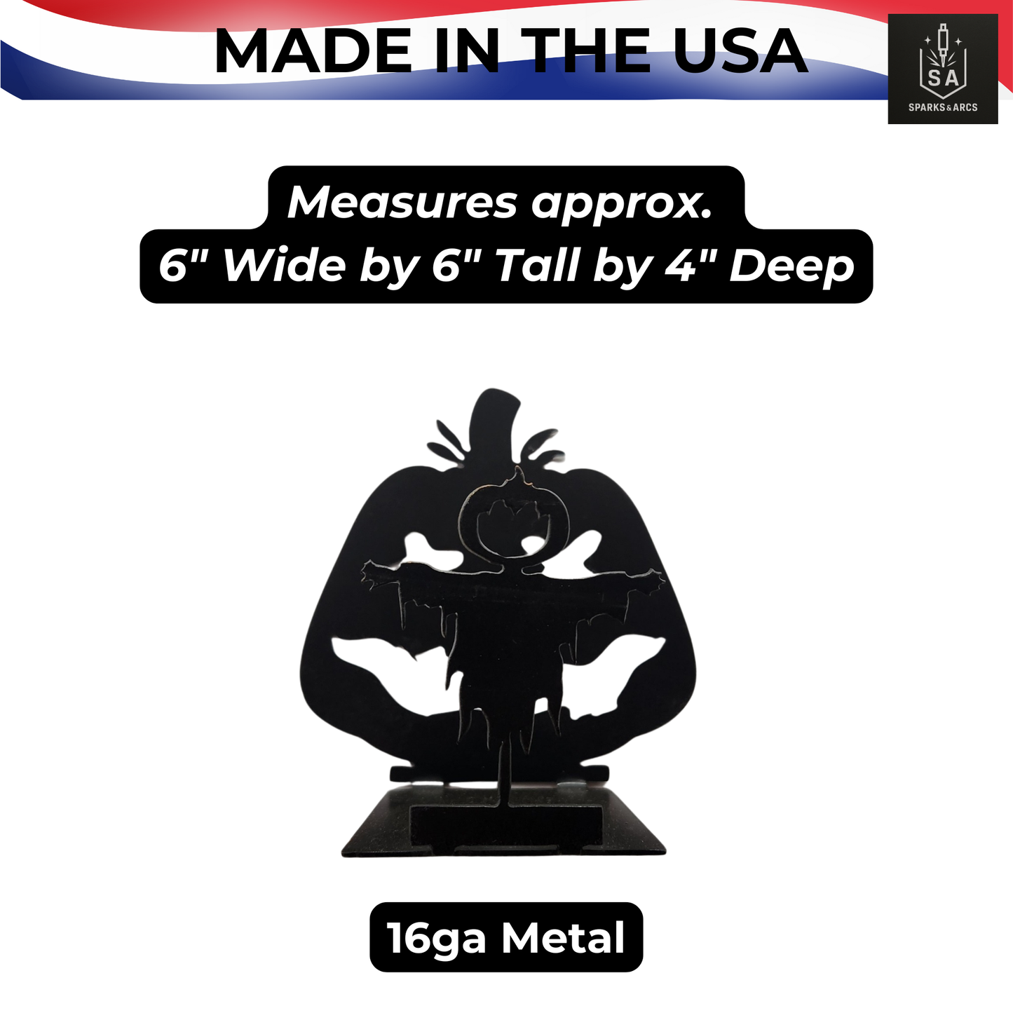 Ghost & Scarecrow Metal Shadow Casters | Spooky Halloween Tabletop Décor | 16-Gauge Steel Rustic Art | Made in Texas