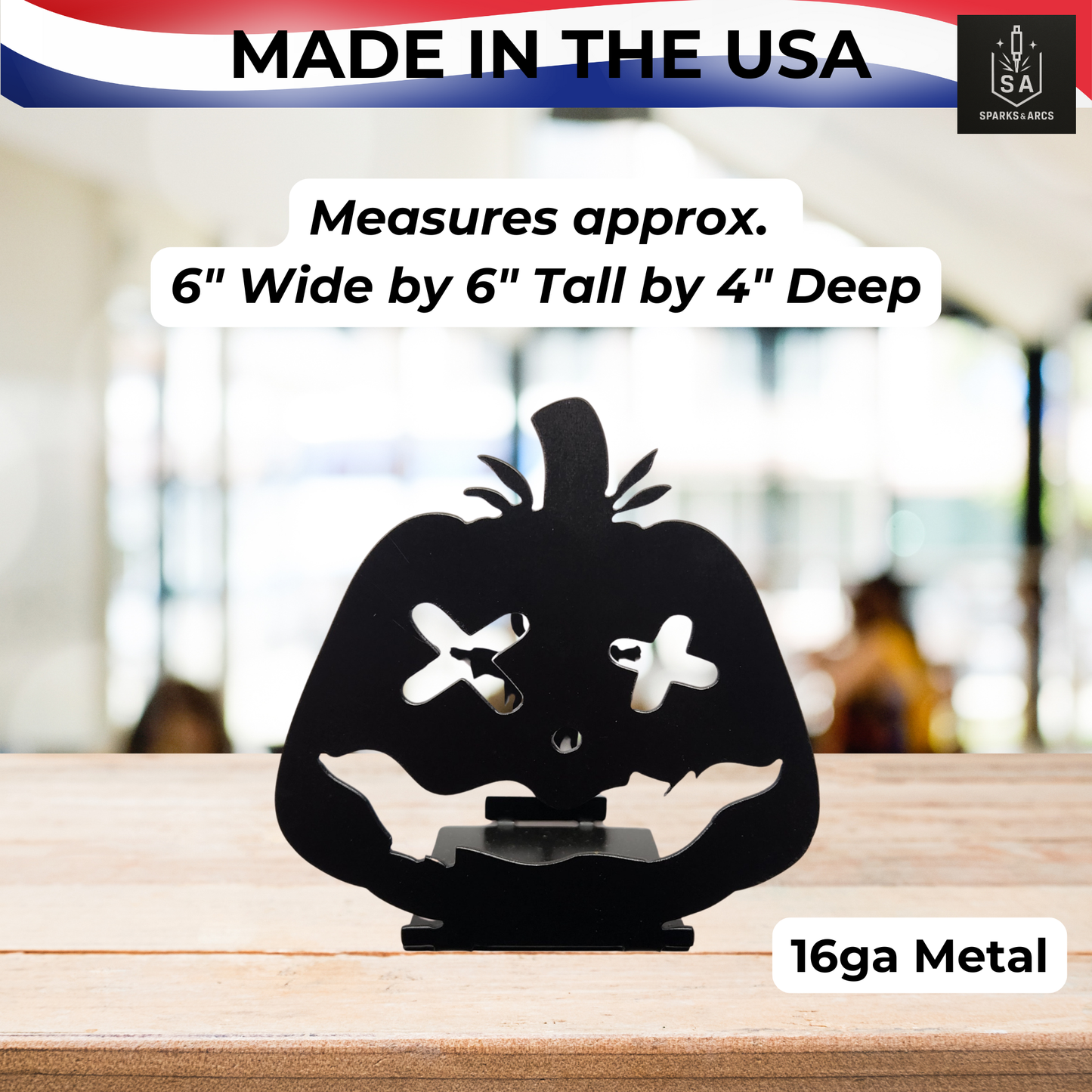 Ghost & Scarecrow Metal Shadow Casters | Spooky Halloween Tabletop Décor | 16-Gauge Steel Rustic Art | Made in Texas