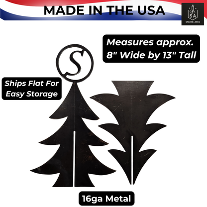 Custom Monogram 3D Metal Christmas Tree | Personalized Rustic Holiday Décor | 13" Steel Art | Made in Texas