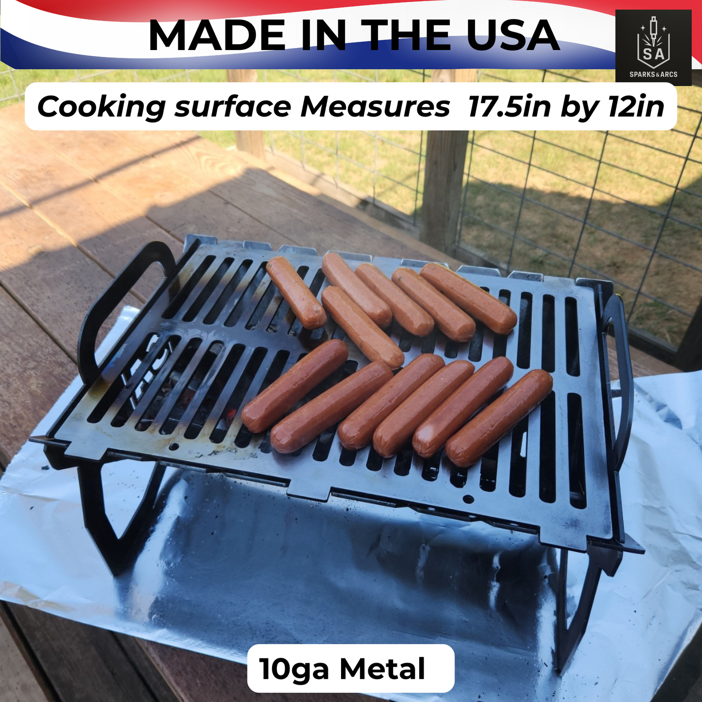 Heavy-Duty Camp King Grill | Portable Flat-Pack 10-Gauge Steel Fire Pit | Texas Made Campfire Cooking