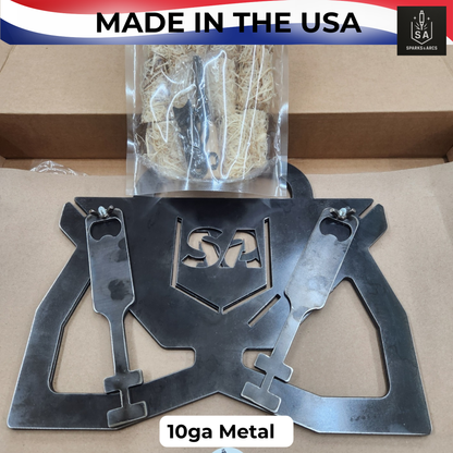 Heavy-Duty Camp King Grill | Portable Flat-Pack 10-Gauge Steel Fire Pit | Texas Made Campfire Cooking