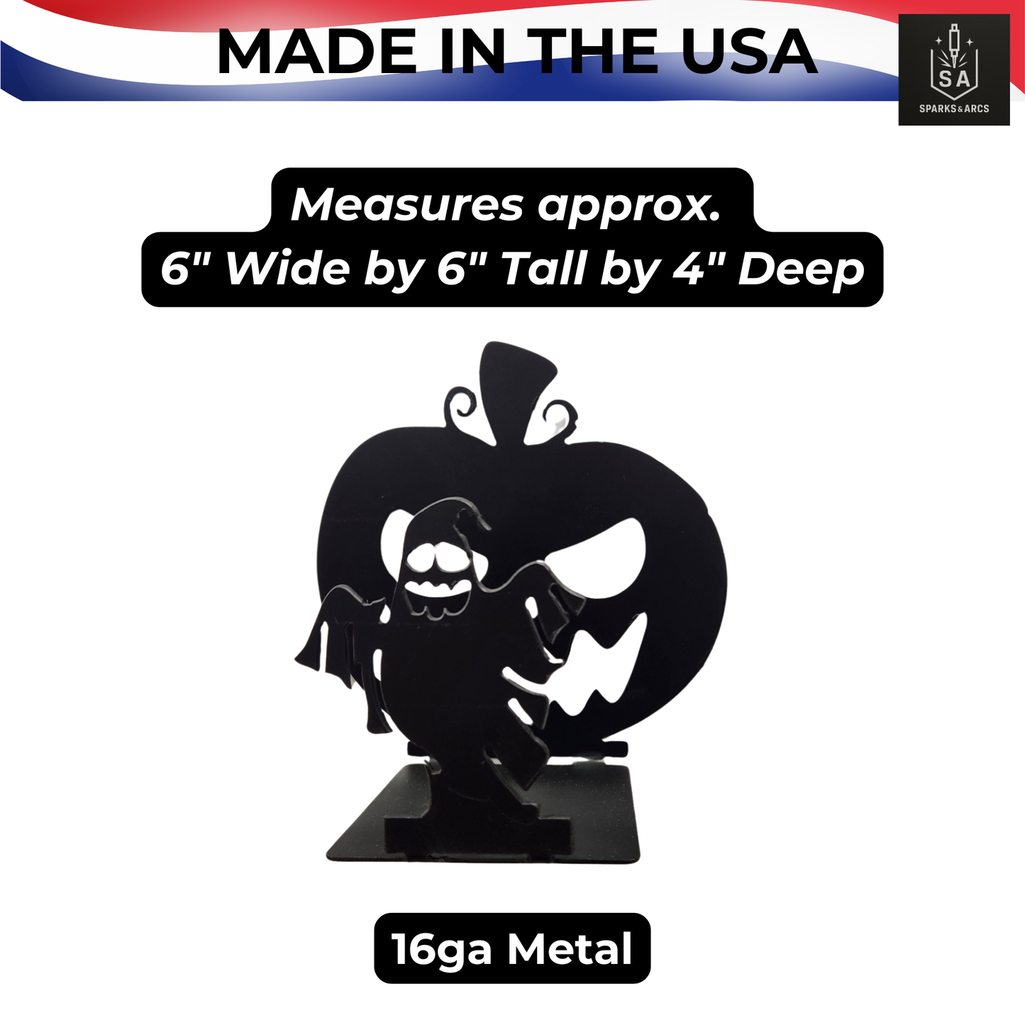 Ghost & Scarecrow Metal Shadow Casters | Spooky Halloween Tabletop Décor | 16-Gauge Steel Rustic Art | Made in Texas