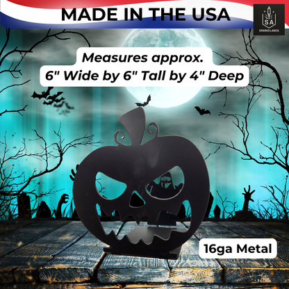 Ghost & Scarecrow Metal Shadow Casters | Spooky Halloween Tabletop Décor | 16-Gauge Steel Rustic Art | Made in Texas